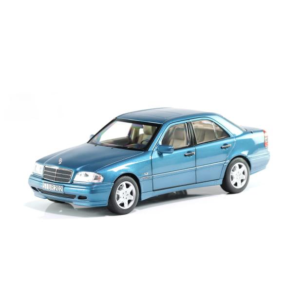 Mercedes-Benz 1:18 model car C 200 W202 Sedan aquamarine blue B66040704 Review