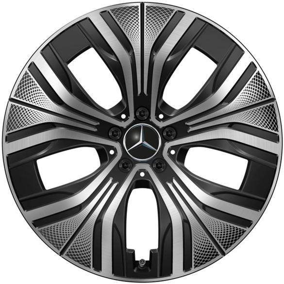 Mercedes-Benz 20 inch wheels EQE SUV X294 5-spoke Aero printed black silver A2944010600 9Y73-X294 Review