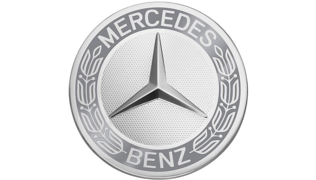 Genuine Mercedes-Benz Wheel Trim Cover - Hub Cap Star With Laurel Wreath, Classic Design - Grey