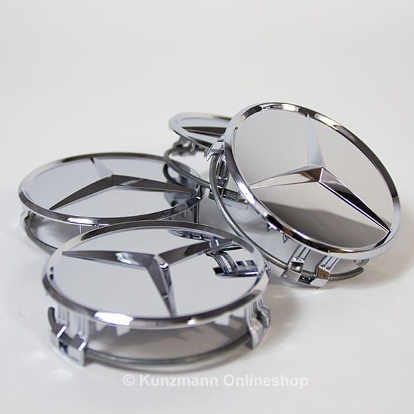 Mercedes-Benz wheel hub cap set in chrome silver B66470207-Satz Review