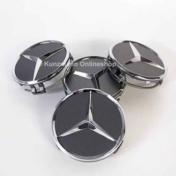 Mercedes-Benz wheel hub cap set matt grey with chrome star A2204000125 7258-Satz Review