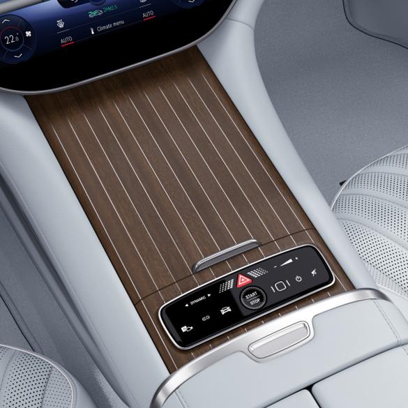 Mercedes-Benz Center console wood walnut ship deck optics EQS V297 EQS-nussbaum-schiffsdeck-Mittelkonsole Review