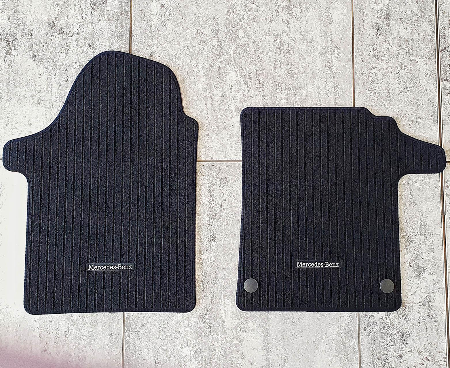 Genuine Mercedes-Benz Black Ribbed Carpet Mats - 2-Piece Front Only EQV, V-Class Vito
