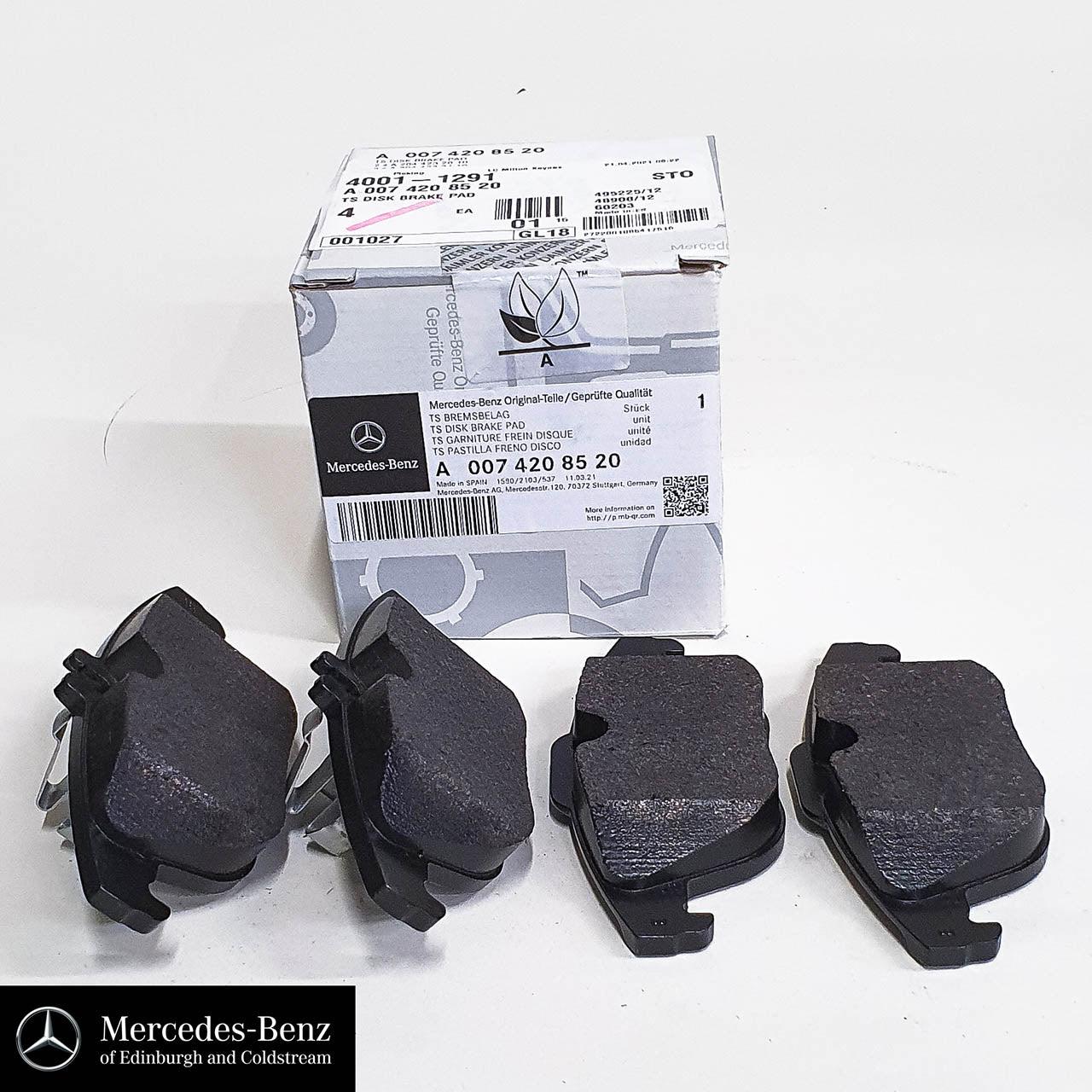 Genuine Mercedes-Benz brake pads and wear sensor - Rear - C Class 204 Series
