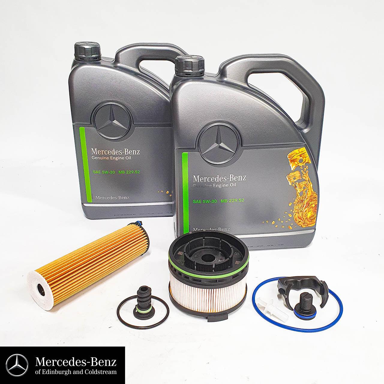 Genuine Mercedes-Benz Service Kit CDI Diesel OM654 Engine - Engine Oil & Filter, Fuel Filter, Screw Plug