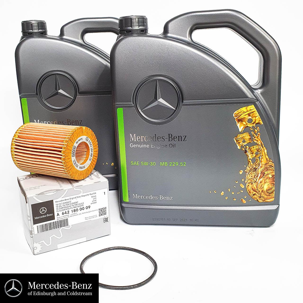 Genuine Mercedes-Benz Diesel V6 OM642 Engine Oil, Oil Filter, Sump Plug Washer - Service Kit