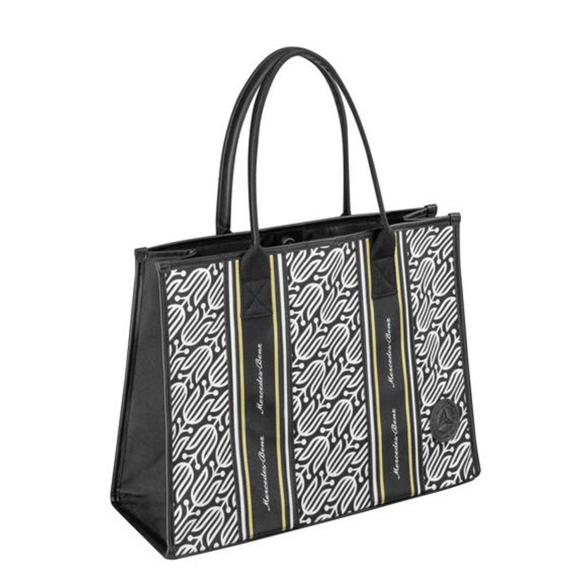 Mercedes-Benz Shopping Bag Cotton Shopper Black Golden White Pattern B66041752 Review