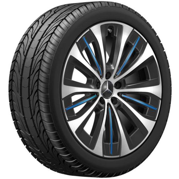 Mercedes-Benz Summer wheels 20 inch EQE V295 black blue Complete wheel set Q440241910510-V295 Review
