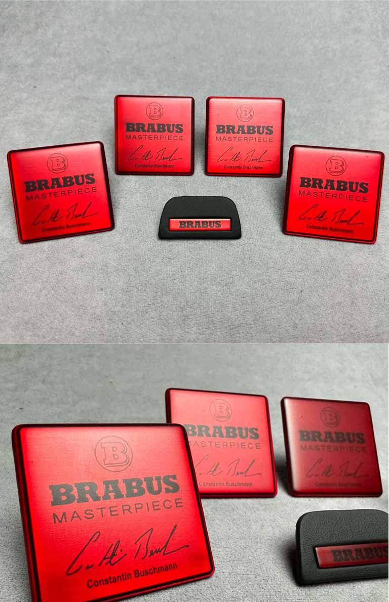 Red Brabus badge set for Seats Review TC-4467
