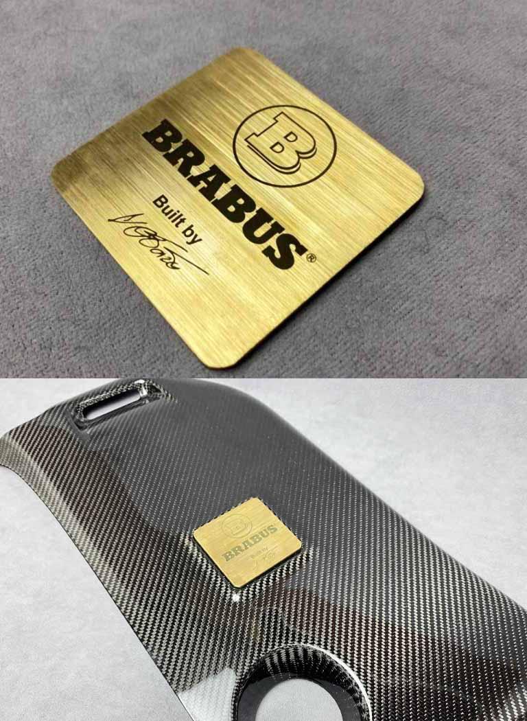 Gold logo Brabus for engine cover Review TC-4490