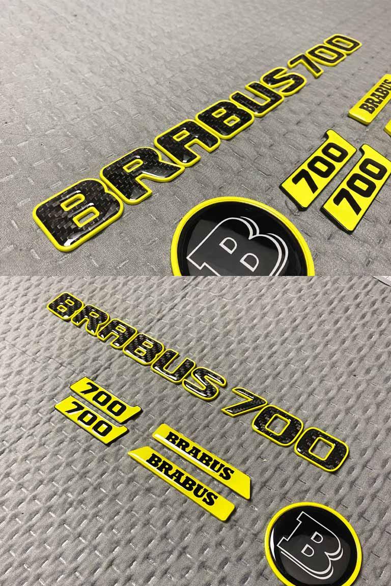 Yellow Brabus 700 carbon badge Review TC-4504