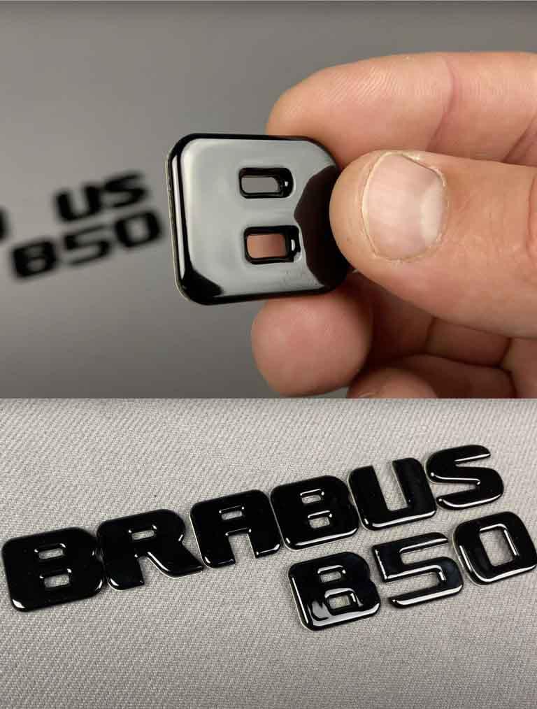 Black metal Brabus B50 rear badge Review TC-4877
