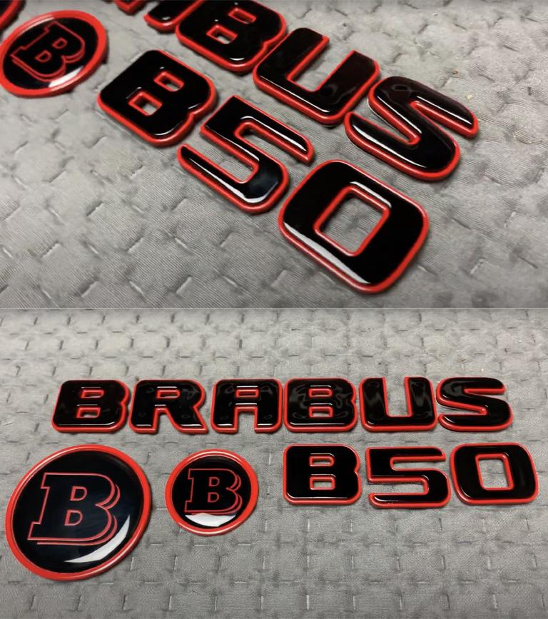 Metal Brabus B50 logos set in red Review TC-4884