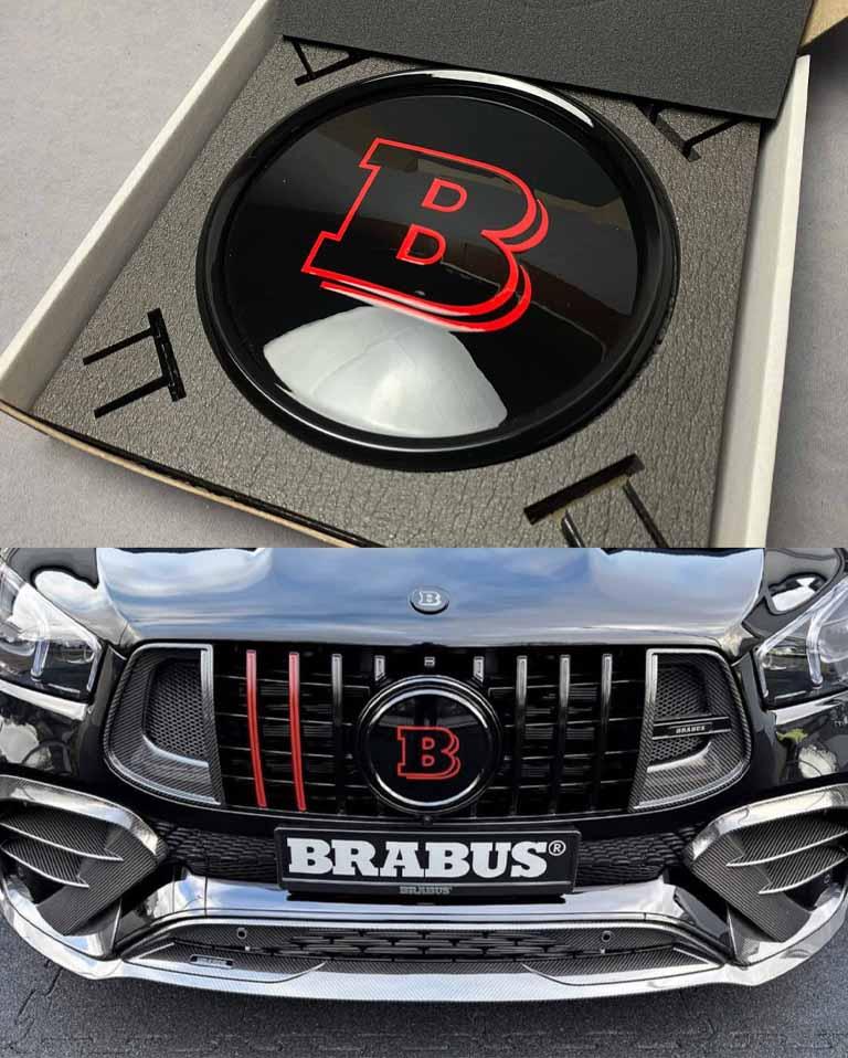 Red Brabus front grill emblem Review TC-4991