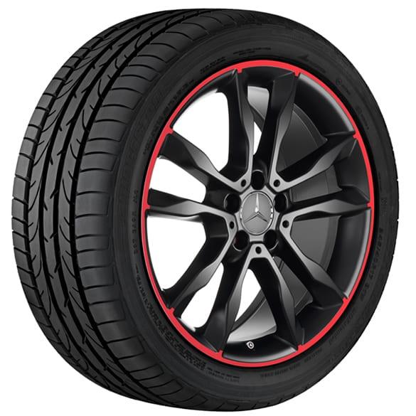Mercedes-Benz 19 inch alloy rims set GLA X156 matt black / red A15640104009Y22-Satz Review