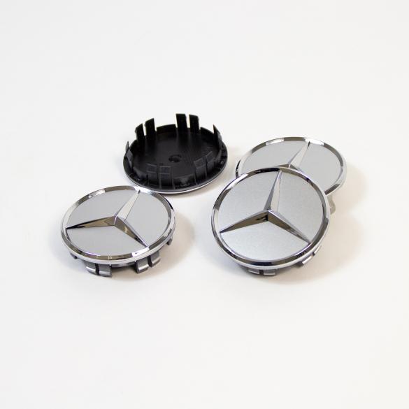 Mercedes-Benz Wheel hub inserts set gloss silver 66,8 mm A0004003800 9715 Review