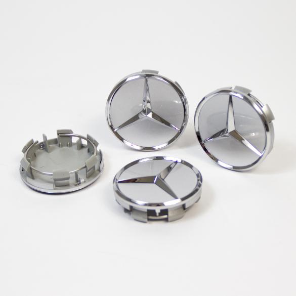Mercedes-Benz Wheel hub inserts set titanium silver 57mm A4154002800-Satz Review